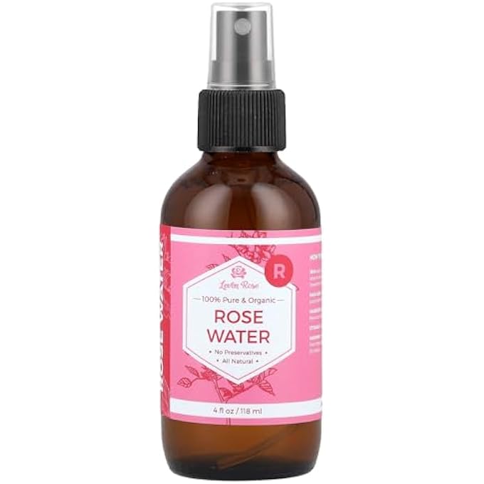 Leven Rose ماء الورد 100% نقي وعضوي، 4 أونصة سائلة (118 مل) - Image 1